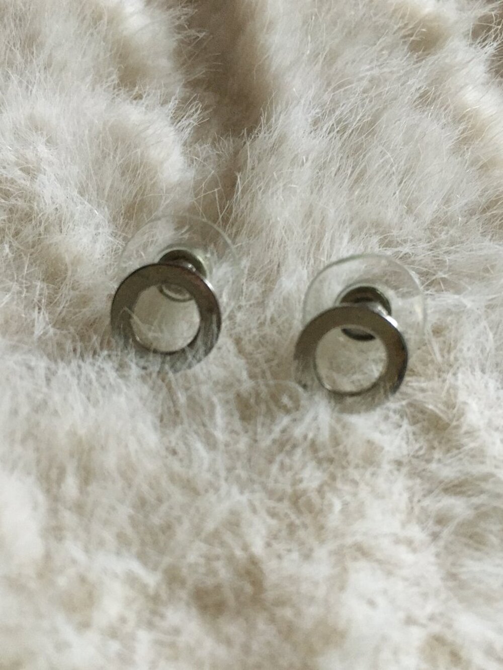 Modern Silvertone Lightweight Circle Statement Earrings Costume Jewelry
